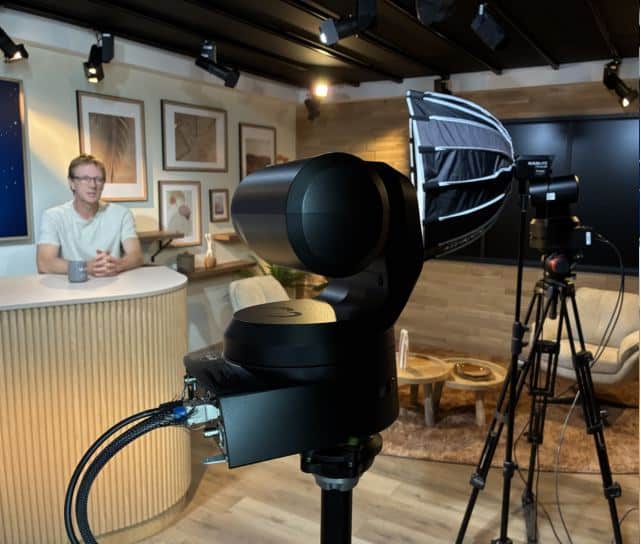 Tournage avec caméra au premier plan